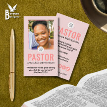 Logotipo QR de foto rosa moderno para iglesia past
