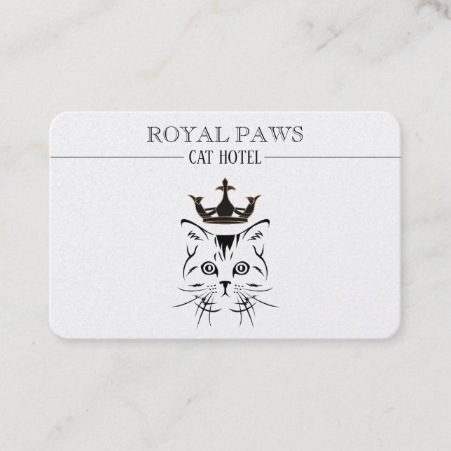 Tarjeta De Visita Logotipo real del hotel del gato (Anverso)