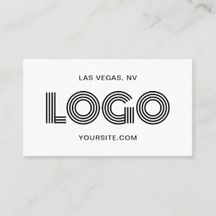 Tarjeta De Visita Logotipo rectangular moderno negro