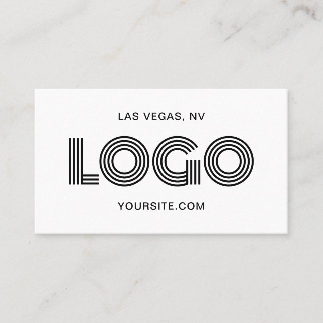 Tarjeta De Visita Logotipo rectangular moderno negro (Anverso)