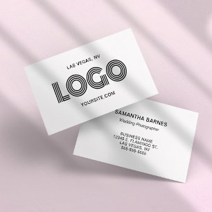 Tarjeta De Visita Logotipo rectangular moderno negro