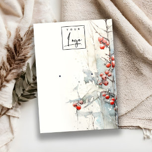 Tarjeta De Visita Logotipo Red Snow Winries Berries Logotipo Earring