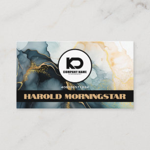 Tarjeta De Visita Logotipo redondo BOLD y código QR Tinta fluida índ