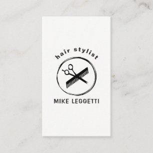 Tarjeta De Visita Logotipo redondo del estilo del cabello con espiga