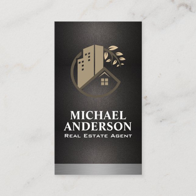 Tarjeta De Visita Logotipo residencial comercial inmobiliario (Anverso)