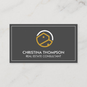 Tarjeta De Visita Logotipo residencial inmobiliario   Fondo gris