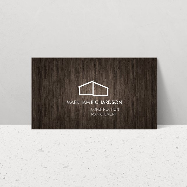 Tarjeta De Visita Logotipo residencial moderno II Madera marrón (Subido por el creador)
