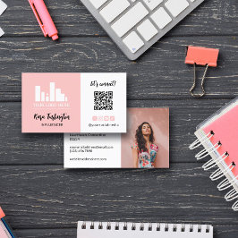 Tarjeta De Visita Logotipo rosa del milenio Código QR Foto Medios so