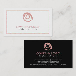 Tarjeta De Visita Logotipo Rosa Gold