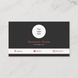 Tarjeta De Visita Logotipo Rosa Moderno Perfil de Redes Sociales