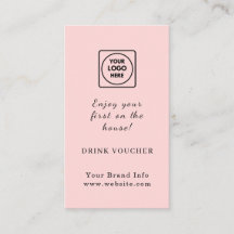 Logotipo Rosa | Vale de Bebida Personalizado para 