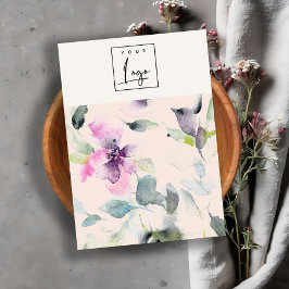 Tarjeta De Visita Logotipo Rubor Pink Purple Floral Earring Stud Hol