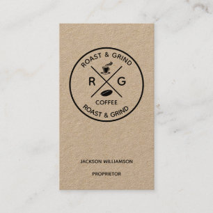 Tarjeta De Visita Logotipo rústico de moda   Compañía de café artesa