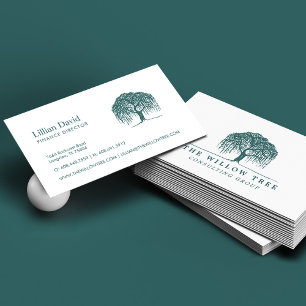 Tarjeta De Visita Logotipo Rústico Moderno de Árbol Guiso Verde