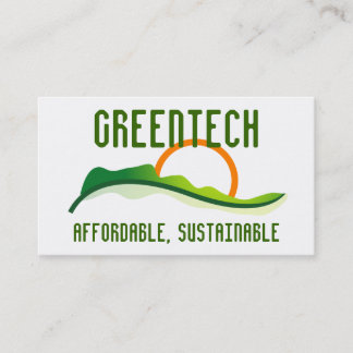Tarjeta De Visita Logotipo - salida del sol verde