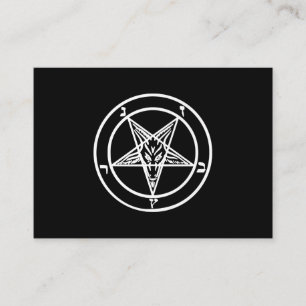 Tarjeta De Visita Logotipo satánico de la cabra invertida de pentag