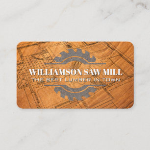 Tarjeta De Visita Logotipo Saw   Lumber   Blueprints
