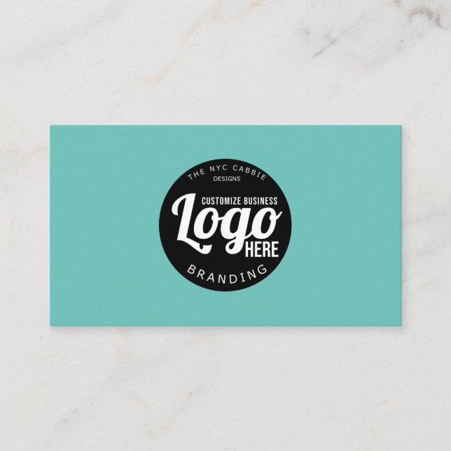 Tarjeta De Visita Logotipo sencillo Verde azulado moderno (Anverso)