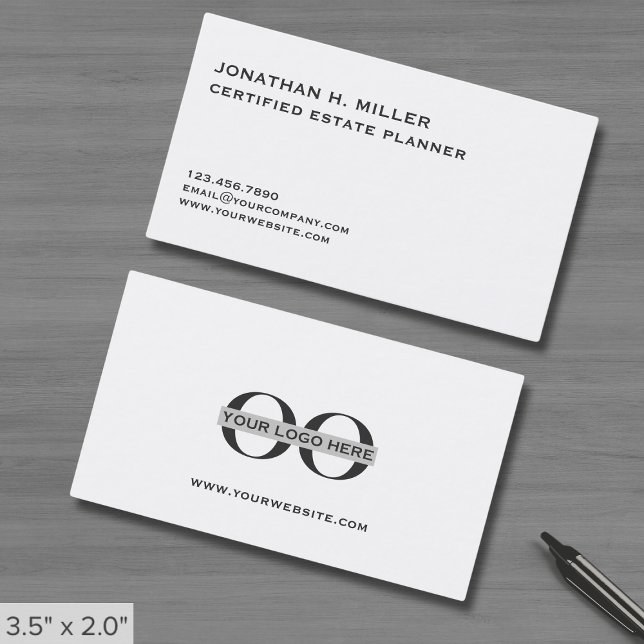 Tarjeta De Visita Logotipo simple de Personalizado blanco (Subido por el creador)