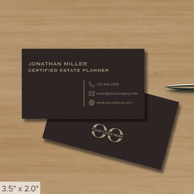 Tarjeta De Visita Logotipo simple de Personalizado marrón (Subido por el creador)
