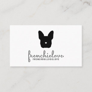 Tarjeta De Visita logotipo simple lindo bulldog francés cuidador de 
