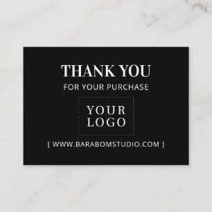 Tarjeta De Visita Logotipo simple negro moderno de agradecimiento em