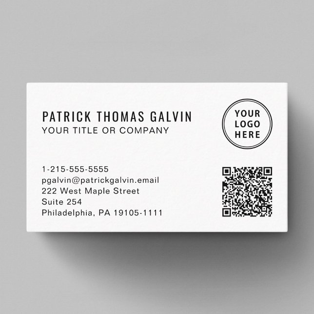 Tarjeta De Visita Logotipo simple QR Code Profesional (Capture attention, make connections, and leave a lasting impression with our modern QR business card)