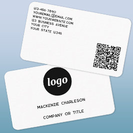 Tarjeta De Visita Logotipo simple y código QR