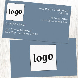 Tarjeta De Visita Logotipo simple y gris azul turbio en el texto