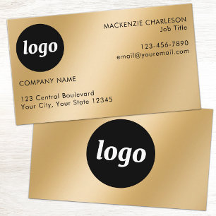 Tarjeta De Visita Logotipo simple y texto efecto oro
