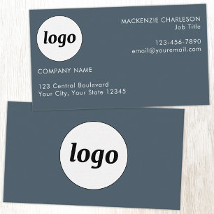 Tarjeta De Visita Logotipo Simple y Texto Gris Carbón