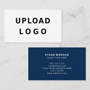 Tarjeta De Visita Logotipo sofisticado minimalista de color azul mar