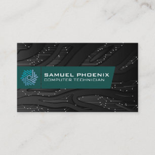 Tarjeta De Visita Logotipo técnico moderno   Fondo de tecnología