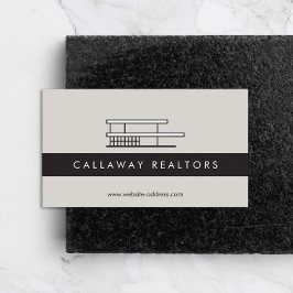 Tarjeta De Visita Logotipo único de casa moderna sobre bienes raíces