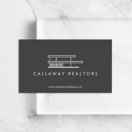 Tarjeta De Visita Logotipo único de casa moderna sobre bienes raíces