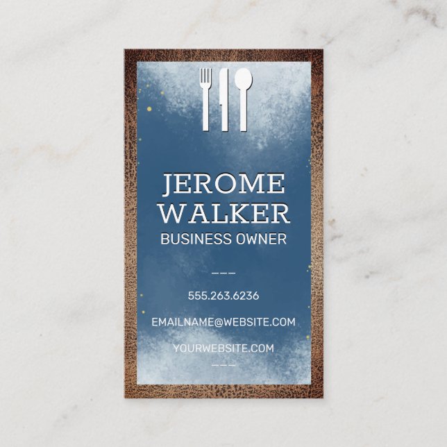 Tarjeta De Visita Logotipo Utensil | Culinario (Anverso)