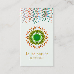 Tarjeta De Visita Logotipo verde de las flores de Lotus curación del