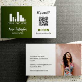 Tarjeta De Visita Logotipo verde del Ejército QR Código Foto Medios 