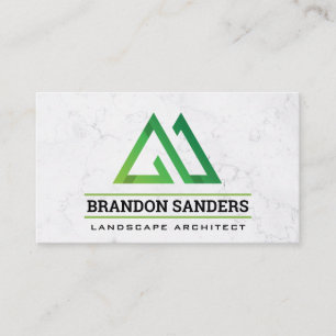 Tarjeta De Visita Logotipo verde estilizado moderno