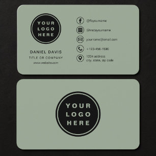 Tarjeta De Visita Logotipo Verde Sabio