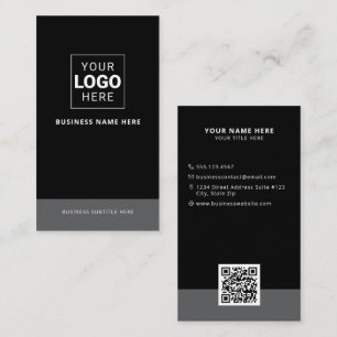 Tarjeta De Visita Logotipo Vertical Personalizado de Empresa