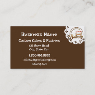 Tarjeta De Visita Logotipo vintage de panadería antigua