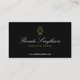 Tarjeta De Visita Logotipo vintage de tarta en niveles con elegante