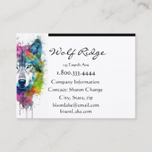 Tarjeta De Visita Logotipo Wolf Personalizado carta de presentación 