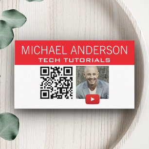 Tarjeta De Visita Logotipo y código QR del canal de YouTube YouTub
