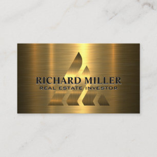 Tarjeta De Visita Logotipo y fondo Gold Metallic