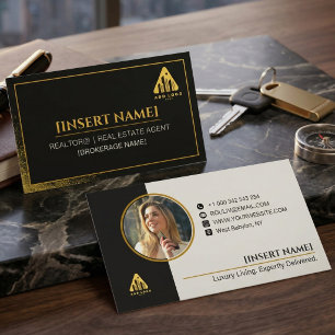 Tarjeta De Visita Logotipo y Foto Agente de Corretaje de Inmuebles M