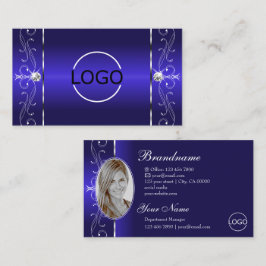 Tarjeta De Visita Logotipo y foto de las joyas de lujo del Royal Blu