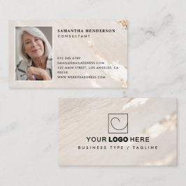 Tarjeta De Visita Logotipo y foto profesional de Relieve metalizado