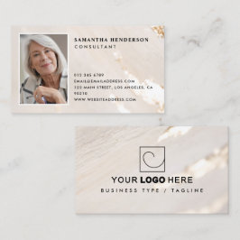 Tarjeta De Visita Logotipo y Foto Profesional Moderno y Elegante con